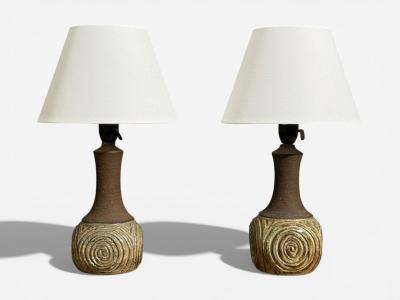 Chris Haslev Table Lamps Stoneware Denmark 1960s