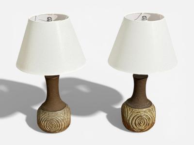 Chris Haslev Table Lamps Stoneware Denmark 1960s