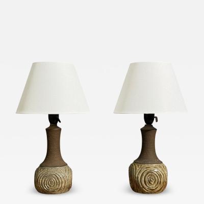 Chris Haslev Table Lamps Stoneware Denmark 1960s