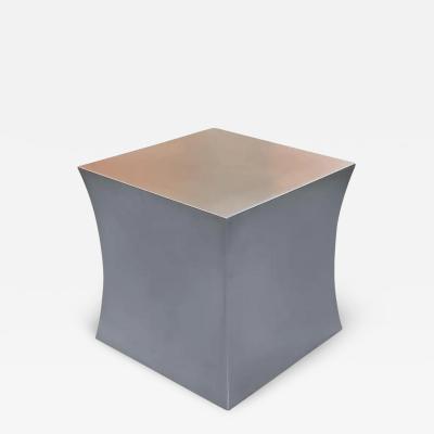 Chris Lehrecke Chris Lehrecke Ralph Pucci Stainless Steel Concave Pedestal Side Table or Stool