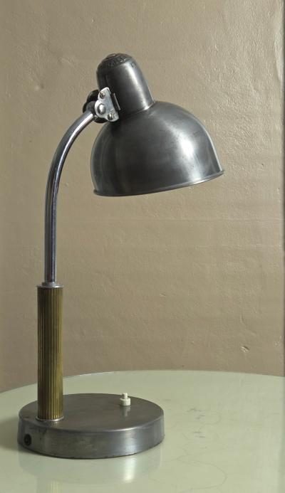 Christian Dell 1933 Pre War Bauhaus Kaiser Idell Natural Steel Model 6551 Desk Lamp Germany