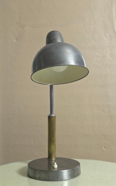 Christian Dell 1933 Pre War Bauhaus Kaiser Idell Natural Steel Model 6551 Desk Lamp Germany