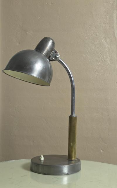 Christian Dell 1933 Pre War Bauhaus Kaiser Idell Natural Steel Model 6551 Desk Lamp Germany