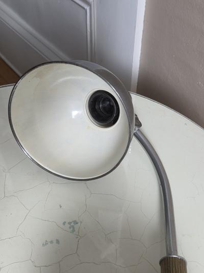 Christian Dell 1933 Pre War Bauhaus Kaiser Idell Natural Steel Model 6551 Desk Lamp Germany