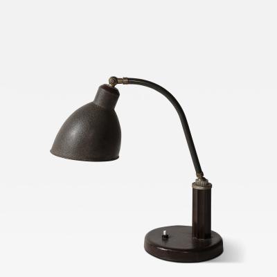 Christian Dell Enameled Metal and Bakelite Table Lamp by Christian Dell Germany c 1930