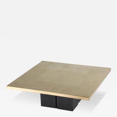 Christian Heckscher Christian Heckscher Brass Etched Coffee Table