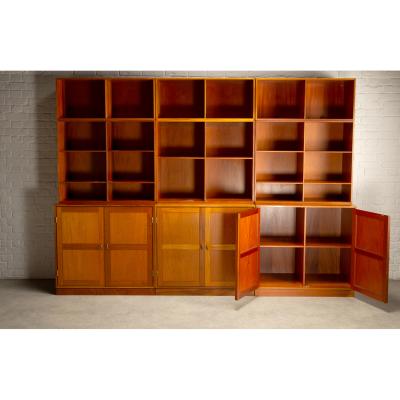 Christian Hvidt Modular Teak Bookshelves By Christian Hvidt for S borg M bler Denmark 1960s