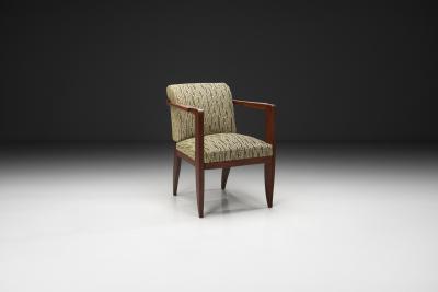 Christian Kraas Upholstered Art Deco Armchair by Christian Kraas France ca 1930s