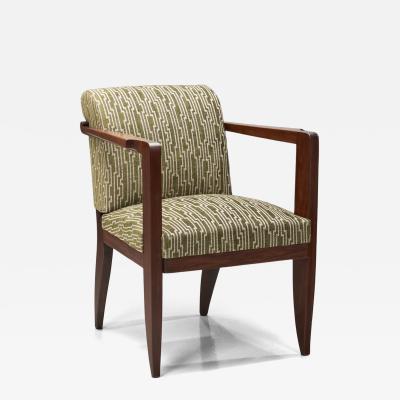 Christian Kraas Upholstered Art Deco Armchair by Christian Kraas France ca 1930s
