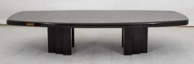 Christian Krekels Christian Krekels Black Rectangular Coffee Table Inlaid With Minerals