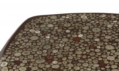 Christian Krekels Christian Krekels Black Rectangular Coffee Table Inlaid With Minerals