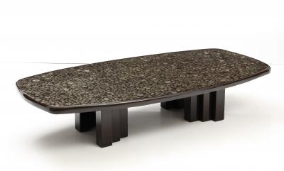 Christian Krekels Christian Krekels Black Rectangular Coffee Table Inlaid With Minerals