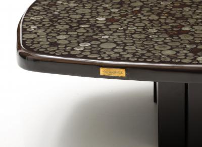 Christian Krekels Christian Krekels Black Rectangular Coffee Table Inlaid With Minerals