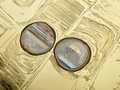 Christian Krekels Christian Krekels signed Belgian Etched brass Agate Coffee Table 1979