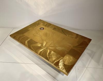 Christian Krekels Etched Brass Coffee Table By C Krekels