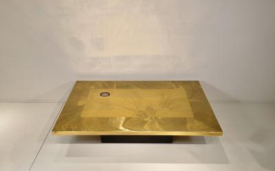Christian Krekels Etched Brass Coffee Table By C Krekels
