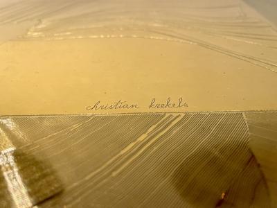 Christian Krekels Etched Brass Coffee Table By C Krekels