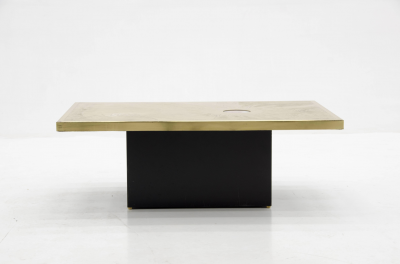 Christian Krekels Etched brass coffee table by Christian Krekels Signed and date 1976 