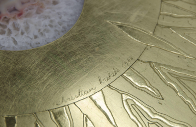 Christian Krekels Etched brass coffee table by Christian Krekels Signed and date 1976 