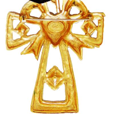 Christian Lacroix Christian LaCroix Gold Plated and Enamel Cross