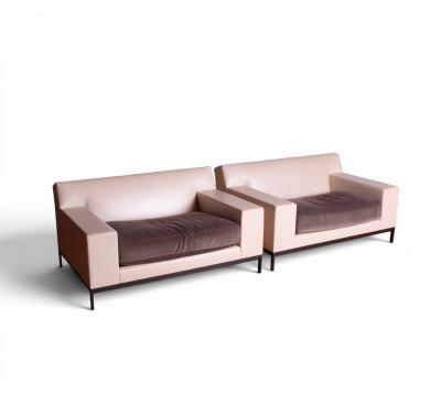 Christian Liaigre Pair of Christian Liaigre Bouddha Club Chairs