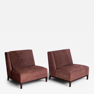 Christian Liaigre Pair of French Christian Liaigre Latin Slipper Chairs