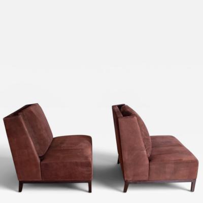 Christian Liaigre Pair of French Christian Liaigre Latin Slipper Chairs