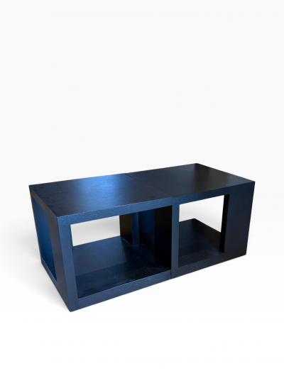 Christian Liaigre Set of 2 Christian Liaigre Pacha Side Tables Ebonized Oak