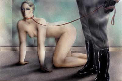 Christian Piper Sexy Woman on a Dogie Leash and Collar S M BDSM before Helmut Newton