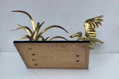 Christian Techoueyres 1970 Pelican and Reed Coffee Table in Bronze by Christian Techoueyres