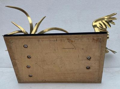 Christian Techoueyres 1970 Pelican and Reed Coffee Table in Bronze by Christian Techoueyres