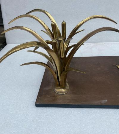 Christian Techoueyres 1970 Pelican and Reed Coffee Table in Bronze by Christian Techoueyres