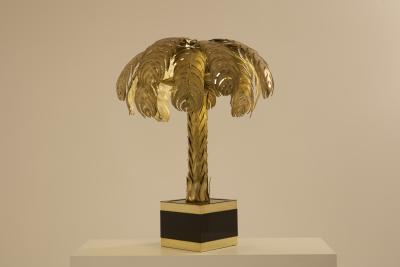 Christian Techoueyres Christian Techoueyres for Maison Jansen brass palm tree lamp 1970s