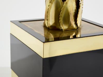 Christian Techoueyres Christian Techoueyres for Maison Jansen brass palm tree lamp 1970s