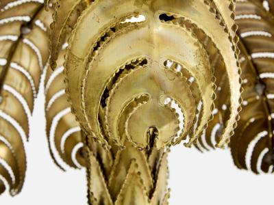 Christian Techoueyres Christian Techoueyres for Maison Jansen brass palm tree lamp 1970s