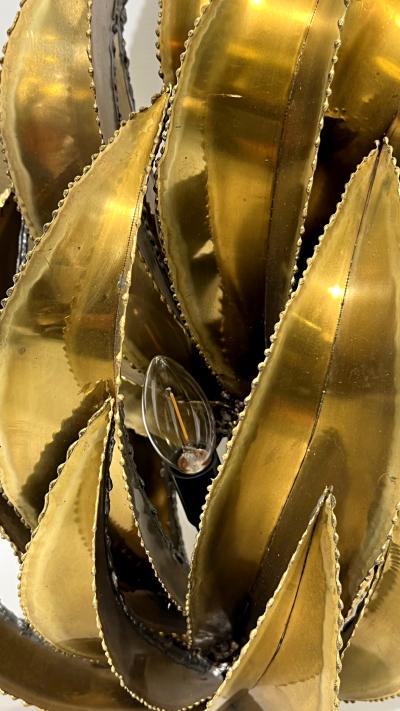 Christian Techoueyres Set of three agave sconces attributed to Christian Techoueyres France 1970