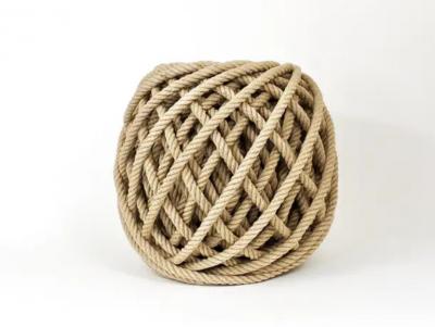 Christien Meindersma Flax Ottoman Rope Stool Pouf Tabouret by Christien Meindersma Netherlands