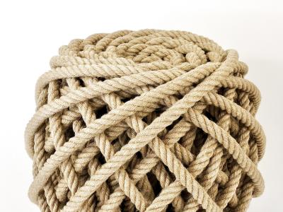 Christien Meindersma Flax Ottoman Rope Stool Pouf Tabouret by Christien Meindersma Netherlands