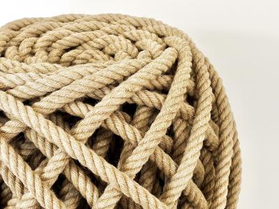 Christien Meindersma Flax Ottoman Rope Stool Pouf Tabouret by Christien Meindersma Netherlands