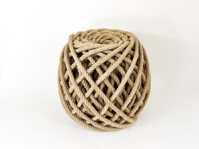 Christien Meindersma Flax Ottoman Rope Stool Pouf Tabouret by Christien Meindersma Netherlands