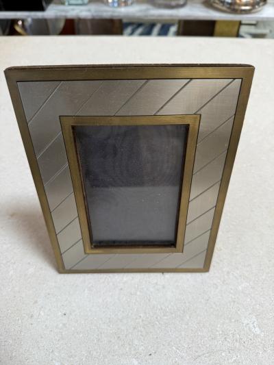 Christofle Selection Silver Plated Photo Frame with Brass Accents