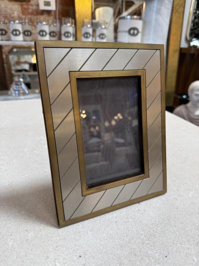 Christofle Selection Silver Plated Photo Frame with Brass Accents
