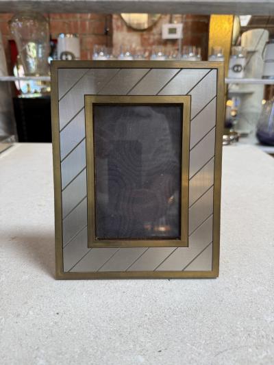 Christofle Selection Silver Plated Photo Frame with Brass Accents