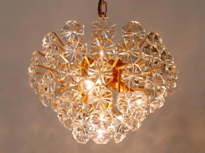 Christophe Palme Elegant Mid Century Modern Crystal Chandelier by Christoph Palme Germany 1970s