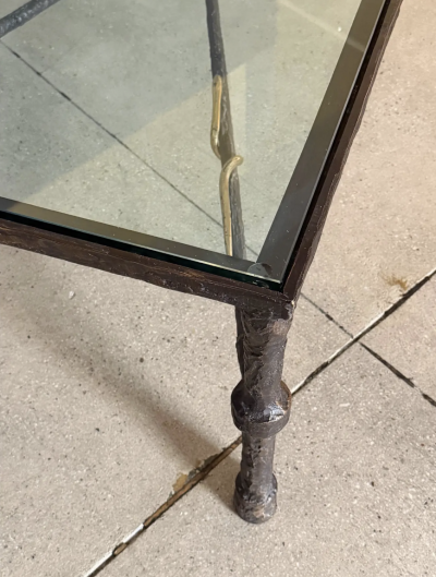 Christopher Chodoff Christopher Chodoff Etruscan Bronze and Glass Coffee Table