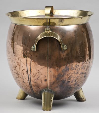 Christopher Dresser Antique English Victorian Copper and Brass Coal Scuttle Circa 1890
