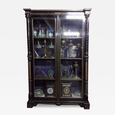 Christopher Dresser Dr C Dresser Attr Aesthetic Movement Incised Gilded Ebonized Display Cabinet