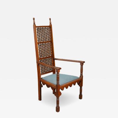 Christopher Dresser Dr C Dresser attributed A Moorish style walnut armchair