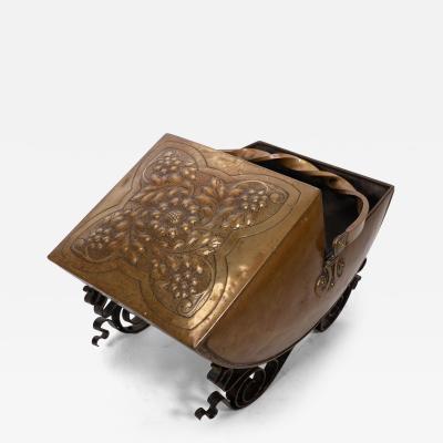 Christopher Dresser Dr C Dresser attributed For Benham Froud a Brass Wrought Iron Coal Box