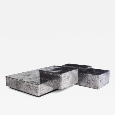 Christopher Gentner Landscape Steel and Pewter Coffee Table by Designer Christopher Gentner